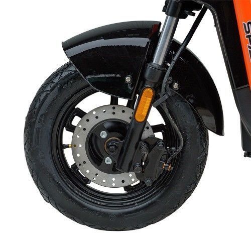 Велосипед з електромотором SPARK TOUR 14&raquo; 60V/500W/20Ah Чорний з помаранчевим 000227069 фото